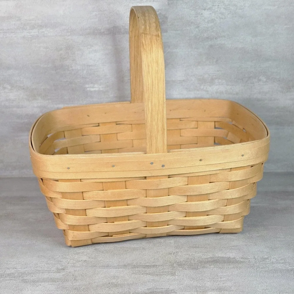 Vintage Longaberger Market Basket 2001 Fixed Stationary Handle, USA